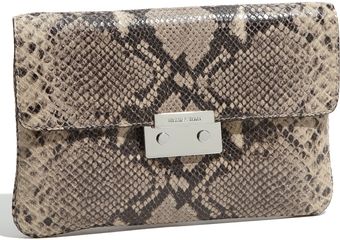 Michael by Michael Kors Sloan Python-embossed Leather Convertible Clutch - Lyst