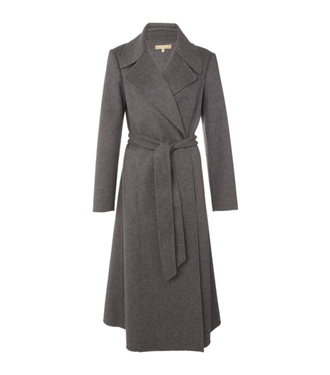 Michael Kors Wool Belted Coat in Gray (grey) Lyst