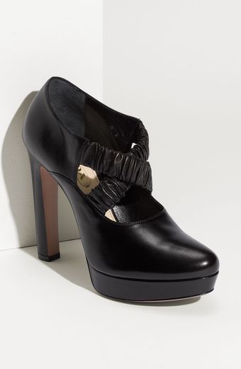 Prada Crisscross Strap Platform Pump - Lyst
