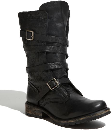 Steve Madden Banddit Buckle Boot in Black (black leather) | Lyst