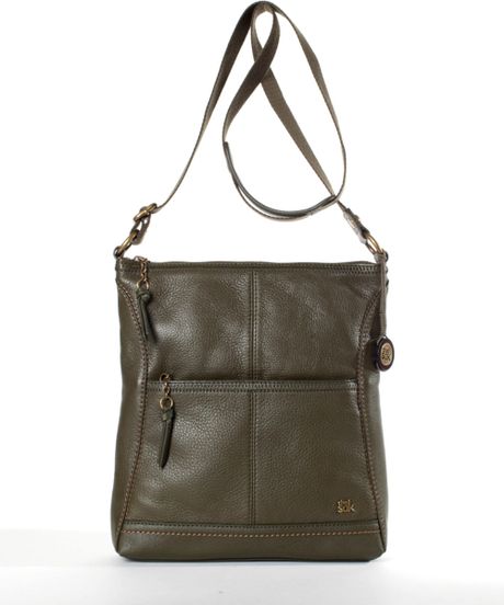 The Sak Iris Leather Cross-body Bag in Green (olive)