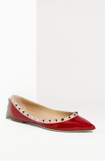 Valentino Studded Ballerina Flat - Lyst