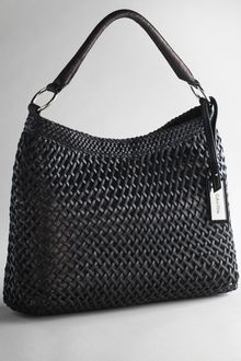 Calvin Klein Woven Leather Hobo Handbag - Lyst