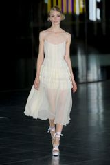Jonathan Saunders Spring 2012 Sleeveless Silk Pleated Mid-Length Dress