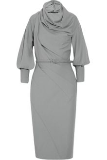 Donna Karan New York Belted Wool-blend Jersey Dress - Lyst