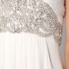 Marchesa Silk Crepe Gown with Embroidered Bodice in White - Lyst