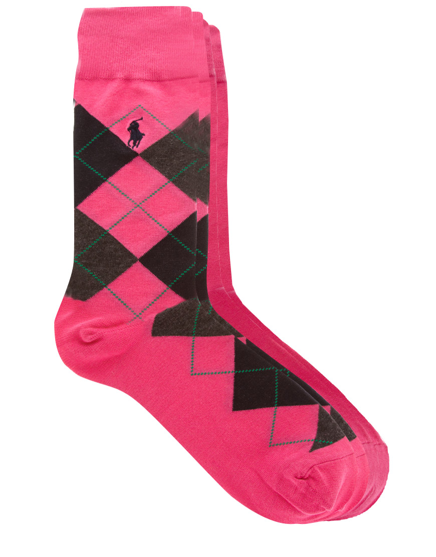 Polo Ralph Lauren Polo Ralph 2pack Argyle Socks in Pink for Men Lyst