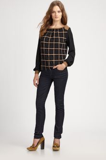 Tory Burch Ashlee Silk-rich Jersey Blouse - Lyst