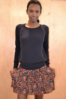Vanessa Bruno Athé Gaze De Cotton Ikat Skirt - Lyst