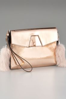 Alexander Wang Lydia Fur-detail Clutch - Lyst