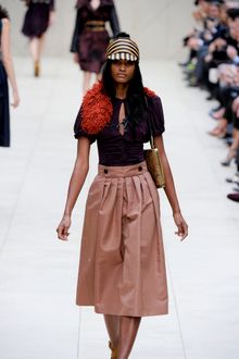 Burberry Prorsum Pleat Front Silk Skirt - Lyst