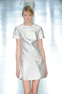 Christopher Kane Spring 2012 Mini Skirt With Two Front Pleats in Light Grey - Lyst