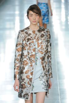 Christopher Kane Spring 2012 Gray Mini Cocktail Dress With Silver Flower Print - Lyst