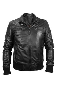 Forzieri Mens Black Leather Motorcycle Jacket - Lyst