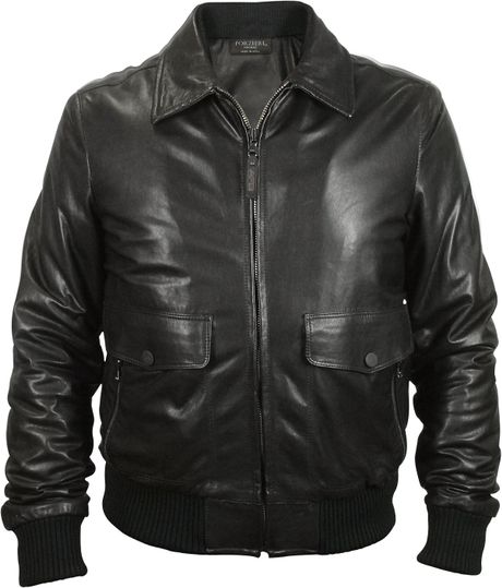 Forzieri Mens Black Leather Motorcycle Jacket in Black for Men - Lyst
