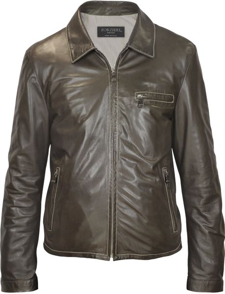 Forzieri Men'S Dark Brown Genuine Leather Motorcycle Jacket in Brown