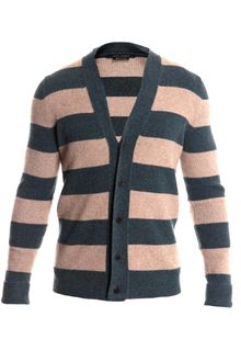Marc Jacobs Cashmere Dual Colour Cardigan - Lyst