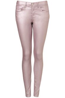 Moto Coated Leigh Skinny Jeans - Lyst