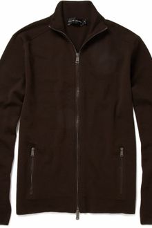 Ralph Lauren Black Label Merino Wool-blend Zipped Cardigan - Lyst