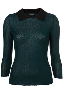 Topshop Knitted Collar Jumper - Lyst