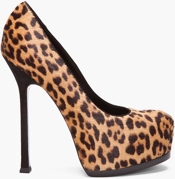 Yves Saint Laurent Leopard Heels - Lyst