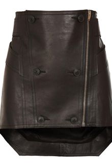 Alexander Wang Leather Mini-skirt with Button Front - Lyst
