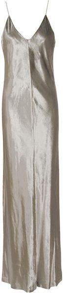 Alexander Wang Long Velvet Camisole Dress in Silver (oyster) - Lyst