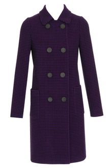 Balenciaga Micro-check Virgin Wool Coat - Lyst