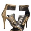 Balmain Suede Sandal with Chainmail Detail in Khaki - Lyst