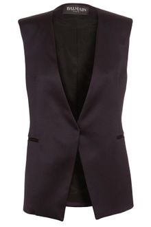 Balmain Structured Silk Waistcoat - Lyst