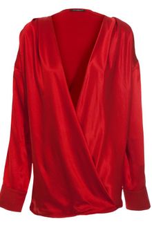 Balmain Silk Wrap Top - Lyst