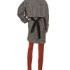 Carven Tweed Capecoat with Leather Collar in Black - Lyst