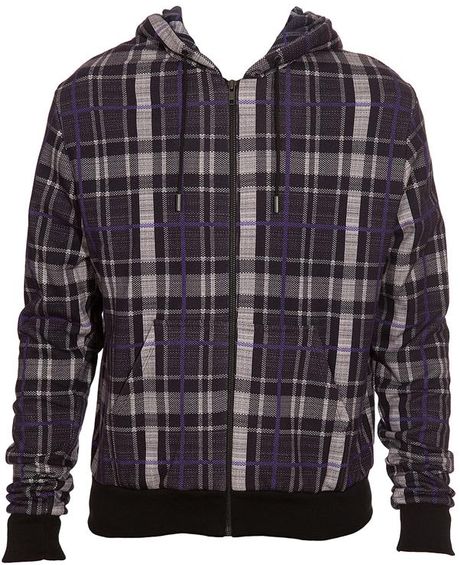 Christopher Kane Tartan Printed Cotton Fleece Hoodie in Blue for Men (navy) - Lyst