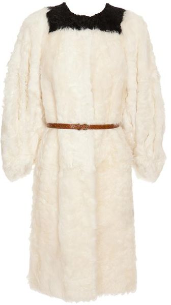 Dries Van Noten Luisa Lamb Hair Coat - Lyst