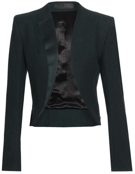 Haider Ackermann Wool Jacket with Silk Details in Green - Lyst