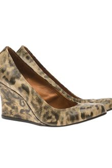 Lanvin Leather Leopard-print Wedge - Lyst