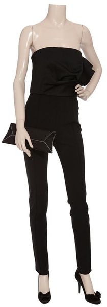Lanvin Strapless Pleat Jumpsuit - Lyst