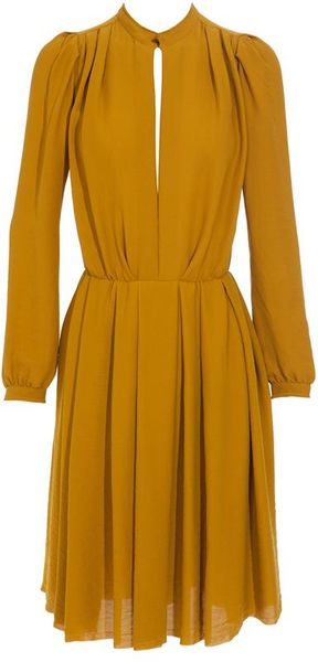 Lanvin Silk-blend Pleated Dress - Lyst