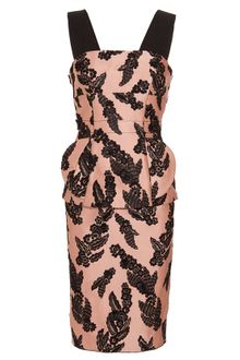 Marc Jacobs Satin Pencil Dress with Floral Appliqué - Lyst