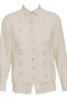 Meadham Kirchhoff Tarys Handmade Raw Silk Shirt with Lace Inserts - Lyst