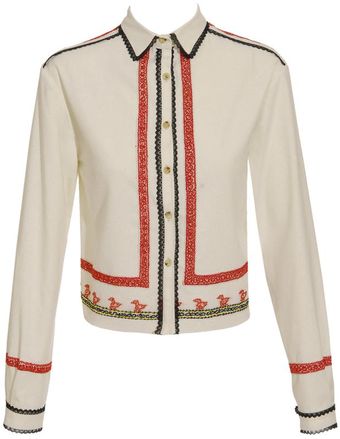 Meadham Kirchhoff Clarice Silk Shirt with Lace Embroidery - Lyst