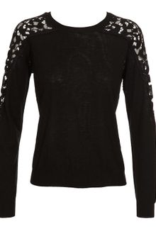 Nina Ricci Cashmere-wool Knit Sweater with Lace Details - Lyst