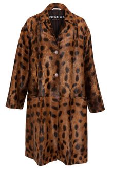 Rochas Hyena Spotted Calf Hair Coat - Lyst