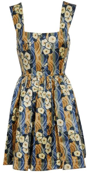  Printed Cotton-silk Bodice Dress 