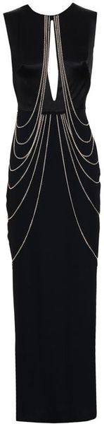 Yasmin Kianfar Silk Dress with Chain Trim - Lyst