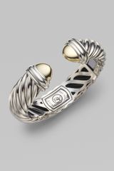 David Yurman Sterling Silver & 18k Yellow Gold Bracelet/14mm