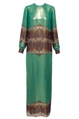 Etro Luminescent Silk Dress with Tribal-print