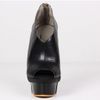 Finsk Black Fender Cutout Wedge Peep Toe in Black - Lyst