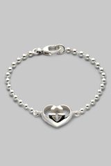 Gucci Gg Heart Charm Bracelet