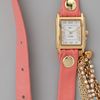 La Mer Collections Tokyo Crystal Wrap Watch in Pink (coral) - Lyst
